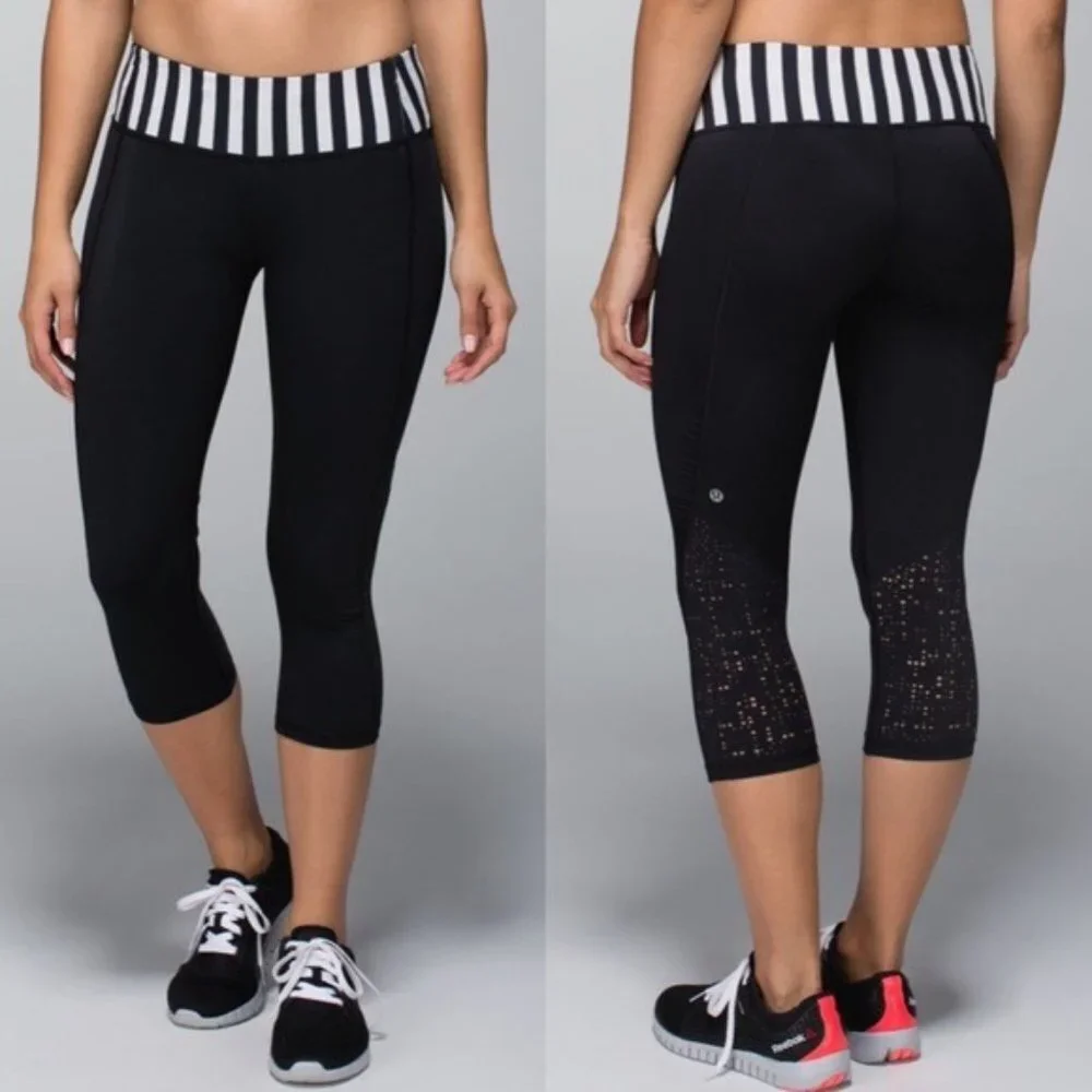 Lululemon Cropped Leggings Water Bound Size 4